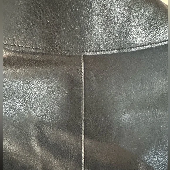 Mango Black Leather Jacket Size XS - Picture 4 of 8